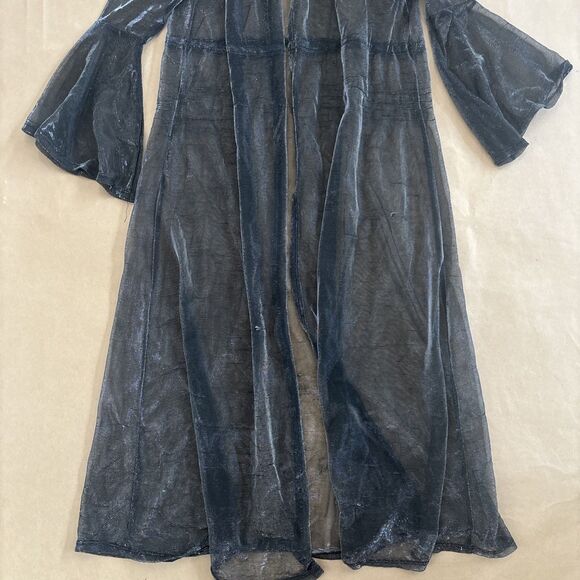 Impulsive Black Metallic Cover Up Size Medium Festival Rave Wear - Picture 5 of 7